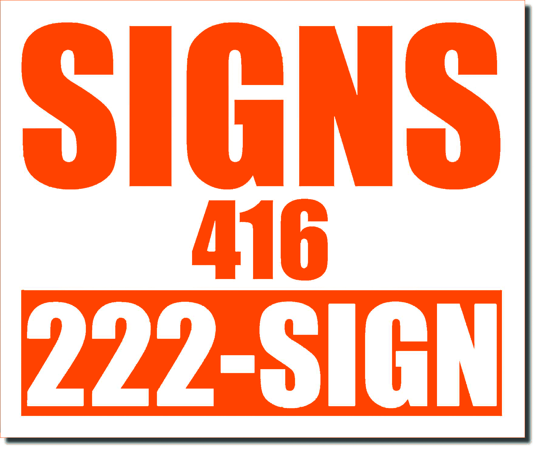 24x20 Renegade Satin CMS Orange 021C Color Lawn Bag Signs Print Colour